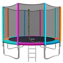 Load image into Gallery viewer, 12FT Trampoline Round Trampolines Kids Safety Net Enclosure Pad Outdoor Gift Multi-coloured