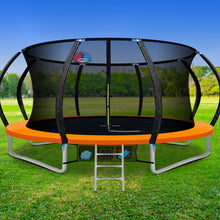 Load image into Gallery viewer, Everfit 14FT Trampoline Round Trampolines With Basketball Hoop Kids Present Gift Enclosure Safety Net Pad Outdoor Orange