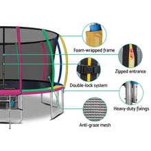 Load image into Gallery viewer, Everfit 16FT Trampoline Round Trampolines With Basketball Hoop Kids Present Gift Enclosure Safety Net Pad Outdoor Multi-coloured
