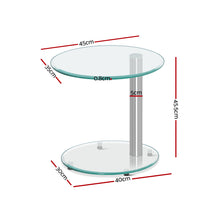 Load image into Gallery viewer, Oval Tempered Glass 2 Tier Coffee Table