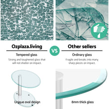 Load image into Gallery viewer, Oval Tempered Glass 2 Tier Coffee Table