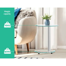 Load image into Gallery viewer, Oval Tempered Glass 2 Tier Coffee Table