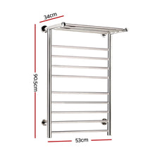 Load image into Gallery viewer, Devanti Electric Heated Towel Rail Warmer Heater Rails Rack Wall Mounted 14 Bar