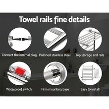 Load image into Gallery viewer, Devanti Electric Heated Towel Rail Warmer Heater Rails Rack Wall Mounted 14 Bar