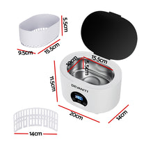 Load image into Gallery viewer, Devanti 600ml Ultrasonic Cleaner Timer Jewellery Glasses Cleaning Machine Degas