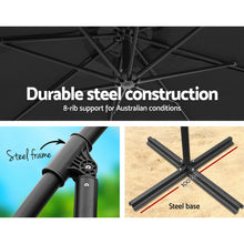 Load image into Gallery viewer, Instahut 3M Umbrella with 48x48cm Base Outdoor Umbrellas Cantilever Sun Beach Garden Patio Black