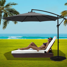 Load image into Gallery viewer, Instahut 3M Umbrella with 48x48cm Base Outdoor Umbrellas Cantilever Sun Beach Garden Patio Charcoal