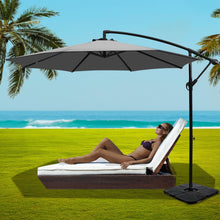 Load image into Gallery viewer, Instahut 3M Umbrella with 50x50cm Base Outdoor Umbrellas Cantilever Sun Stand UV Garden Grey