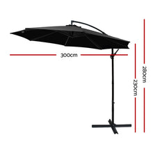 Load image into Gallery viewer, Instahut 3M Cantilevered Outdoor Umbrella - Black