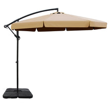 Load image into Gallery viewer, Instahut 3M Umbrella with 50x50cm Base Outdoor Umbrellas Cantilever Patio Sun Beach UV Beige
