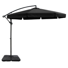Load image into Gallery viewer, Instahut 3M Umbrella with 50x50cm Base Outdoor Umbrellas Cantilever Patio Sun Beach UV Black