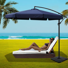 Load image into Gallery viewer, Instahut 3M Umbrella with 50x50cm Base Outdoor Umbrellas Cantilever Patio Sun Beach UV Navy