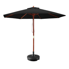 Load image into Gallery viewer, Instahut Outdoor Umbrella 2.7M with Base Pole Umbrellas Garden Stand Deck Black