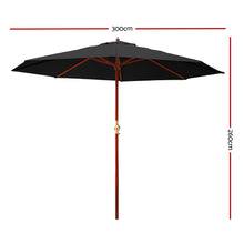 Load image into Gallery viewer, Instahut Outdoor Umbrella 3M Pole Cantilever Stand Garden Umbrellas Patio Black