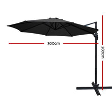 Load image into Gallery viewer, Instahut Roma Outdoor Umbrella - Black