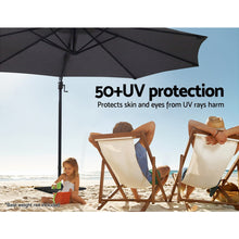 Load image into Gallery viewer, Instahut Outdoor Umbrella 3M Roma Cantilever Beach Furniture Garden 360 Degree Charcoal