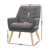 Load image into Gallery viewer, Artiss Fabric Dining Armchair - Grey