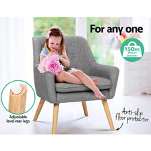 Load image into Gallery viewer, Artiss Fabric Dining Armchair - Grey
