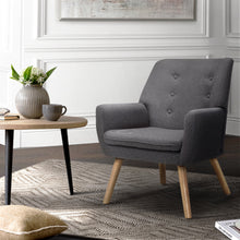Load image into Gallery viewer, Artiss Fabric Dining Armchair - Grey