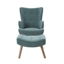Load image into Gallery viewer, Artiss Armchair Lounge Chair Ottoman Accent Armchairs Sofa Fabric Chairs Blue