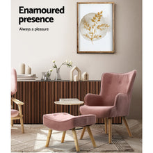 Load image into Gallery viewer, Artiss Armchair Lounge Chair Ottoman Accent Armchairs Sofa Fabric Chairs Pink