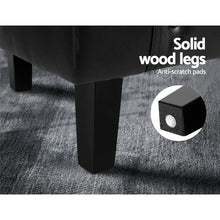 Load image into Gallery viewer, Artiss Armchair Lounge Chair Ottoman Tub Accent Chairs PU Leather Sofa Armchairs Black