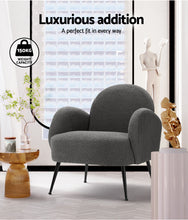 Load image into Gallery viewer, Artiss Armchair Lounge Chair Armchairs Accent Arm Chairs Sherpa Boucle Charcoal