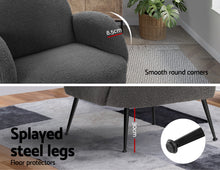 Load image into Gallery viewer, Artiss Armchair Lounge Chair Armchairs Accent Arm Chairs Sherpa Boucle Charcoal