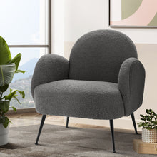 Load image into Gallery viewer, Artiss Armchair Lounge Chair Armchairs Accent Arm Chairs Sherpa Boucle Charcoal