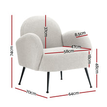 Load image into Gallery viewer, Artiss Armchair Lounge Chair Armchairs Accent Arm Chairs Sherpa Boucle White
