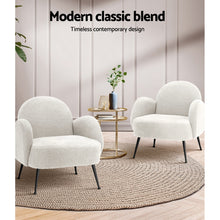 Load image into Gallery viewer, Artiss Armchair Lounge Chair Armchairs Accent Arm Chairs Sherpa Boucle White