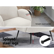 Load image into Gallery viewer, Artiss Armchair Lounge Chair Armchairs Accent Arm Chairs Sherpa Boucle White