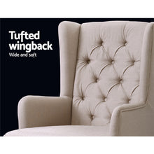 Load image into Gallery viewer, Artiss Rocking Armchair Feedining Chair Fabric Armchairs Lounge Recliner Beige