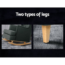 Load image into Gallery viewer, Artiss Rocking Armchair Feeding Chair Fabric Armchairs Lounge Recliner Charcoal