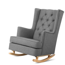 Load image into Gallery viewer, Artiss Rocking Armchair Feeding Chair Linen Fabric Armchairs Lounge Retro Grey