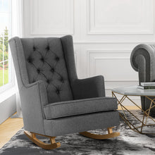 Load image into Gallery viewer, Artiss Rocking Armchair Feeding Chair Linen Fabric Armchairs Lounge Retro Grey