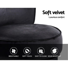 Load image into Gallery viewer, Artiss Velvet Vanity Stool Backrest Stools Dressing Table Chair Makeup Bedroom Black