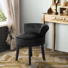 Load image into Gallery viewer, Artiss Velvet Vanity Stool Backrest Stools Dressing Table Chair Makeup Bedroom Black