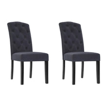 Load image into Gallery viewer, Artiss Set of 2 Dining Chairs French Provincial Kitchen Cafe Fabric Padded High Back Pine Wood Grey