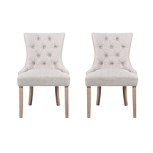 Load image into Gallery viewer, Artiss Set of 2 Dining Chair Beige CAYES French Provincial Chairs Wooden Fabric Retro Cafe