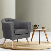 Load image into Gallery viewer, Artiss ADORA Armchair Tub Chair Single Accent Armchairs Sofa Lounge Fabric Grey