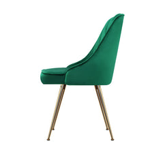 Load image into Gallery viewer, Artiss Set of 2 Dining Chairs Retro Chair Cafe Kitchen Modern Metal Legs Velvet Green