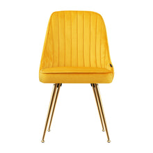 Load image into Gallery viewer, Artiss Set of 2 Dining Chairs Retro Chair Cafe Kitchen Modern Metal Legs Velvet Yellow