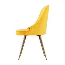 Load image into Gallery viewer, Artiss Set of 2 Dining Chairs Retro Chair Cafe Kitchen Modern Metal Legs Velvet Yellow