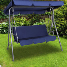 Load image into Gallery viewer, Milano Outdoor Swing Bench Seat Chair Canopy Furniture 3 Seater Garden Hammock - Dark Blue