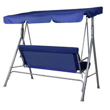 Load image into Gallery viewer, Milano Outdoor Swing Bench Seat Chair Canopy Furniture 3 Seater Garden Hammock - Dark Blue