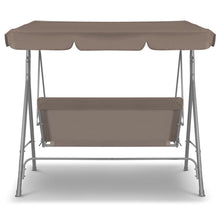 Load image into Gallery viewer, Milano Outdoor Swing Bench Seat Chair Canopy Furniture 3 Seater Garden Hammock - Coffee