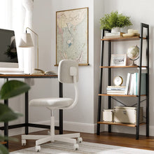 Load image into Gallery viewer, Rustic brown and black steel Metal Frame 4 Tier bookshelf