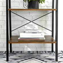 Load image into Gallery viewer, Rustic brown and black steel Metal Frame 4 Tier bookshelf