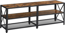 Load image into Gallery viewer, TV Stand for 60-Inch TV with Industrial Style Steel Frame Rustic Brown and Black